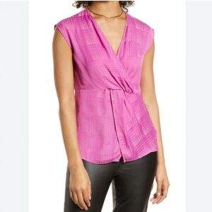 Halogen Women's Pink Twist Front Lightweight Blouse size XS